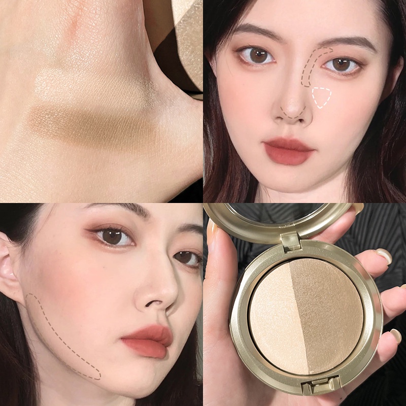 Bảng phấn tạo khối và bắt sáng hai màu