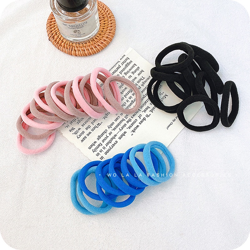 50 Dây buộc tóc cao su đơn giản không làm đau tóc phong cách Hàn Quốc