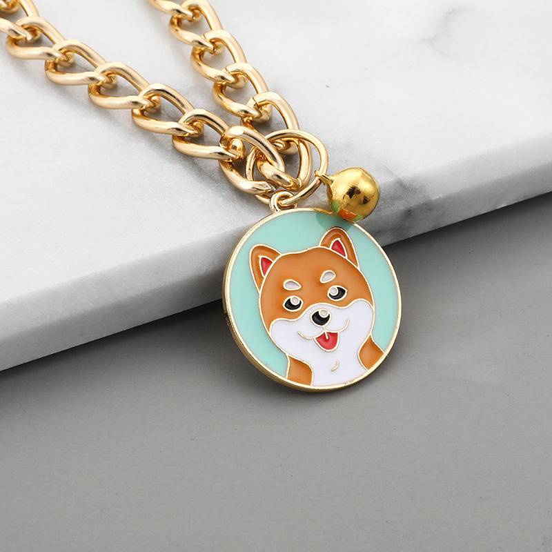Vòng Cổ Gắn Chuông Nhỏ Bằng Hợp Kim Nhôm Mạ Vàng Không Phai Phong Cách Nhật Bản Dễ Thương Dành Cho Chó Mèo
