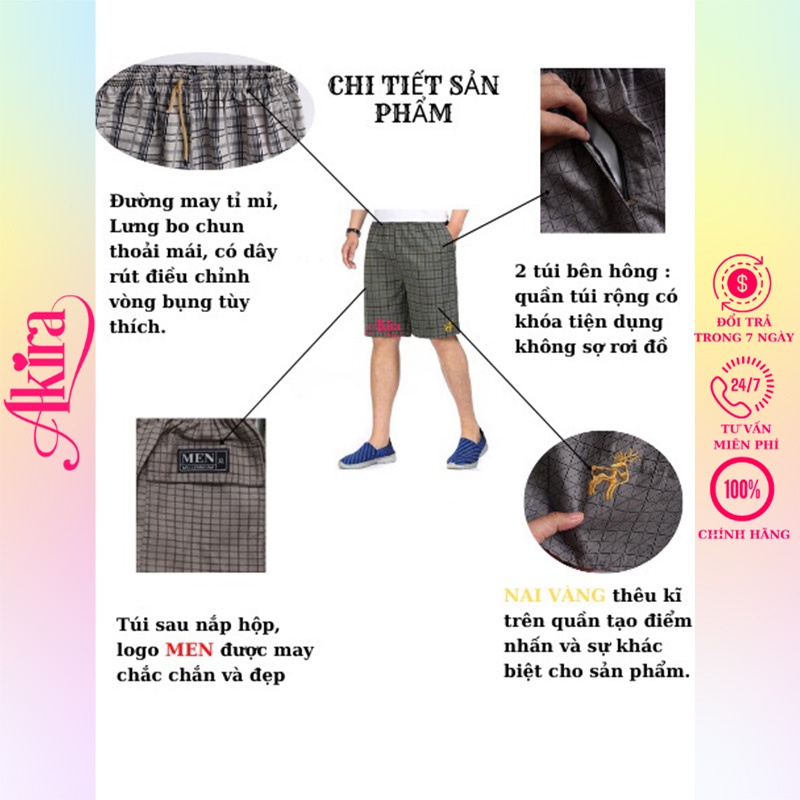 Quần Đùi Nam, Chất Liệu Thoáng Mát, Mặc Nhà Nhiều Màu Đủ Size Từ 45 - 85KG