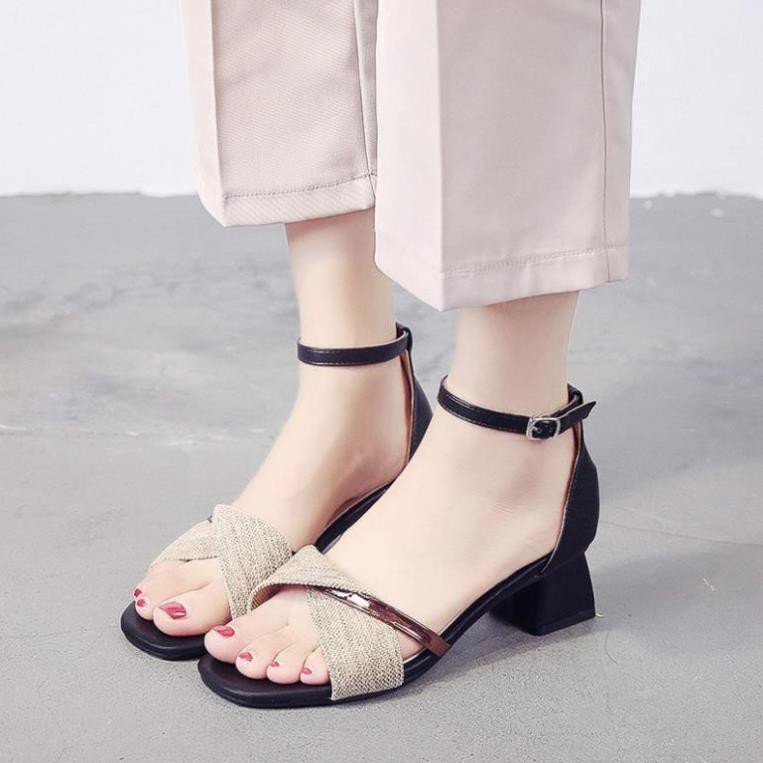 Giày Cao Gót QB59 Đế Vuông| Cao Gót Đế Vuông| Cao 5cm| Đế Vuông Dây Quai Cài 2019👠 -h91