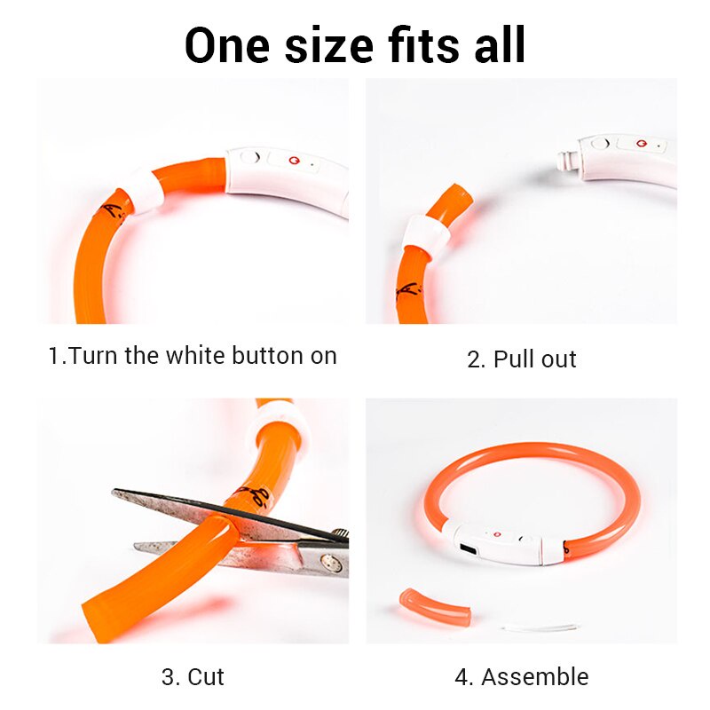 Đèn LED cho chó cổ áo USB Sạc đèn nhấp nháy Vòng cổ cho thú cưng phát sáng Vòng cổ cho chó