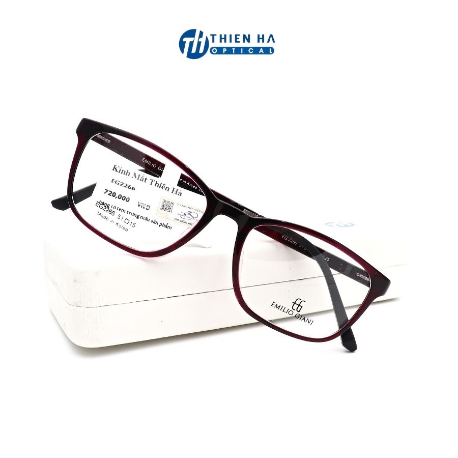Gọng kính nữ THIÊN HÀ OPTICAL nhập khẩu Hàn Quốc chất liệu nhựa TR90 dẻo cao cấp dáng oval vuông dễ đeo trẻ nhẹ EG2266