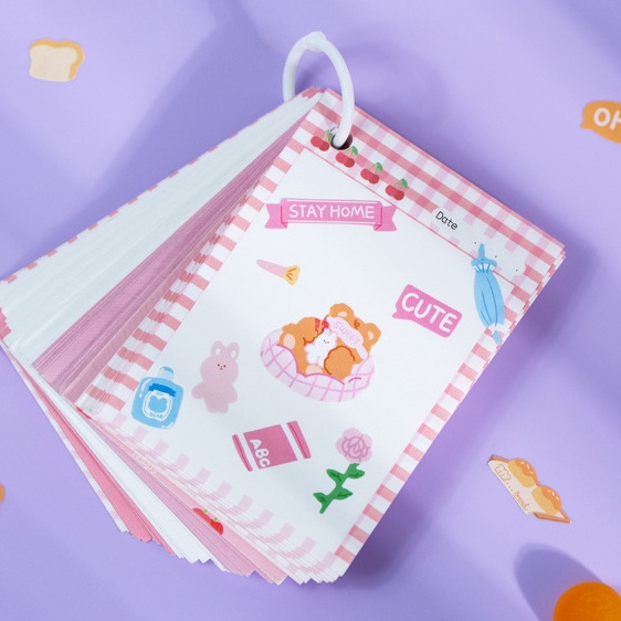 PeachSet 2 Một miếng dán gấu nhỏ dễ thương Dùng để trang trí tập ảnh nhật ký