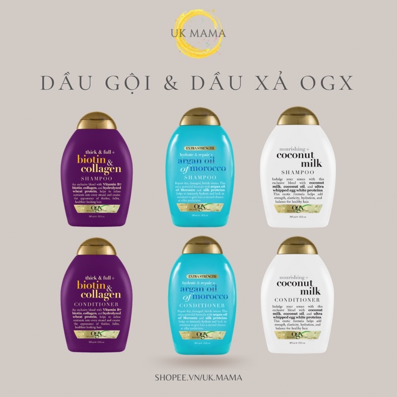 Dầu gội &amp; dầu xả OGX 385ml