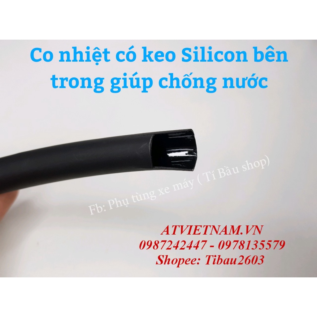 Gen Co nhiệt có keo Silicon bên trong size 6.4mm - 7.9mm - 9.6mm - 12.7mm giúp chống nước