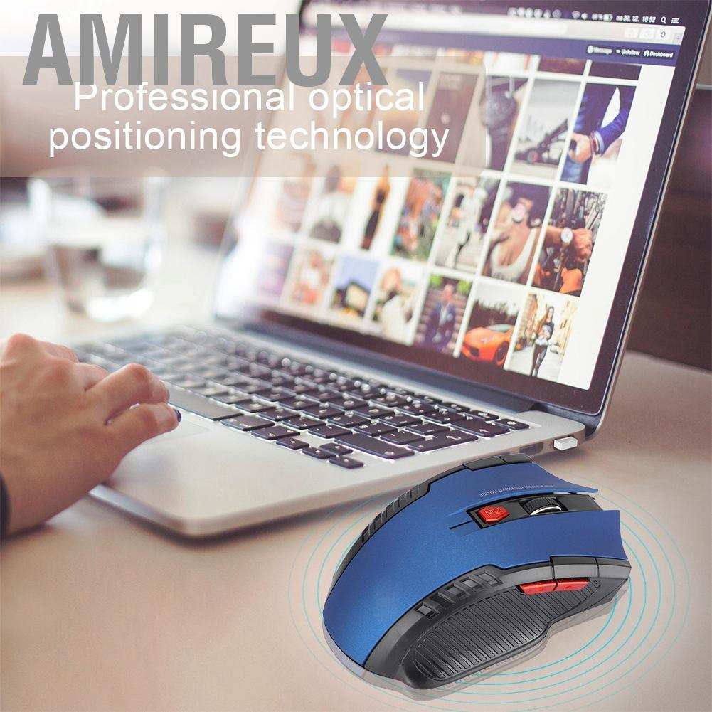 Amireux 113 2.4G 1600DPI USB Wireless Mouse Ergonomic Optical Positioning for Laptop