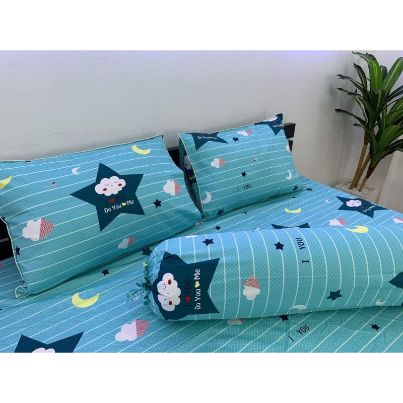 Drap Thắng Lợi, ga trãi giường cao cấp thoáng mát cotton 100% ( 4 món) SAO NGỌC