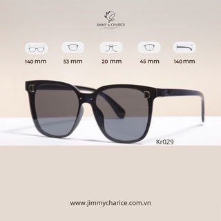 Kính râm nữ Jimmy & Charice chữ D màu đen sang chảnh mắt kính chống xước chống tia UV.