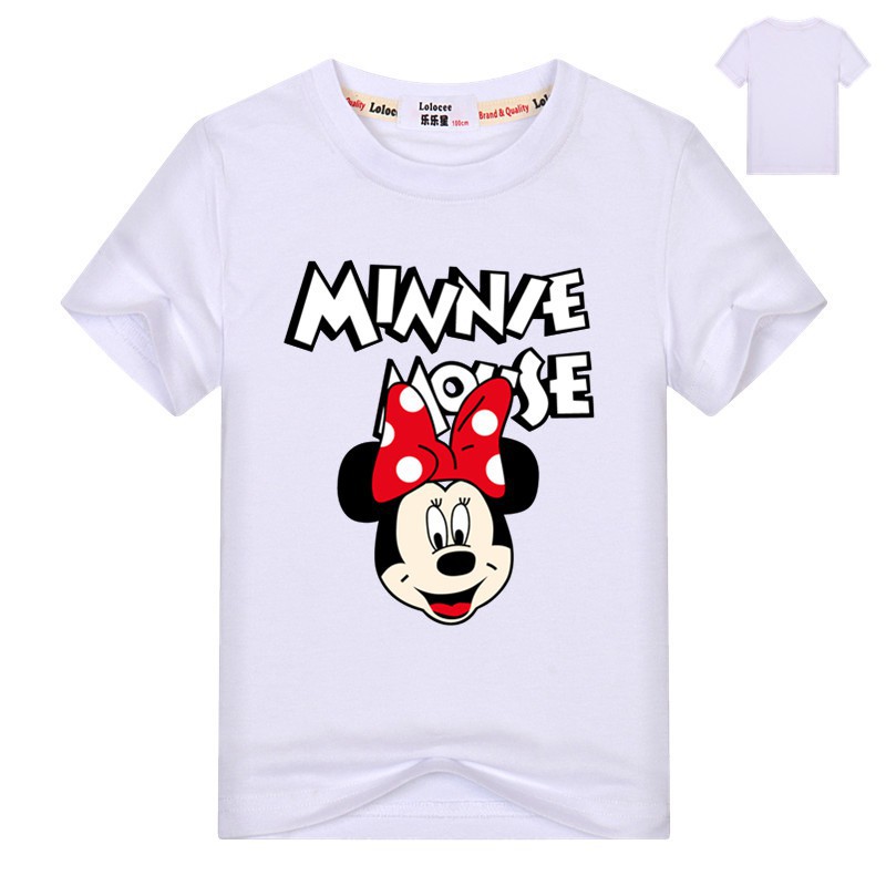 Áo thun tay ngắn in hình chuột Minnie thời trang cho bé