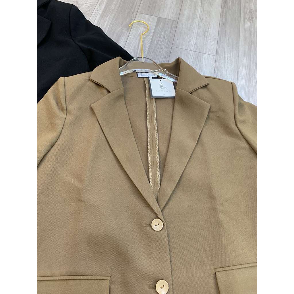 Áo vest - blazer cúc dừa hàng 1 lớp có đệm vai 166 chất liệu dầy dặn form đứng dáng