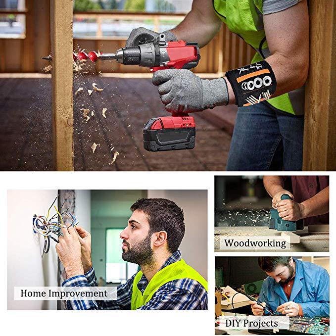 Băng đai nam châm đeo tay giữ đinh ốc vít phiên bản nâng cấp 15 viên nam châm