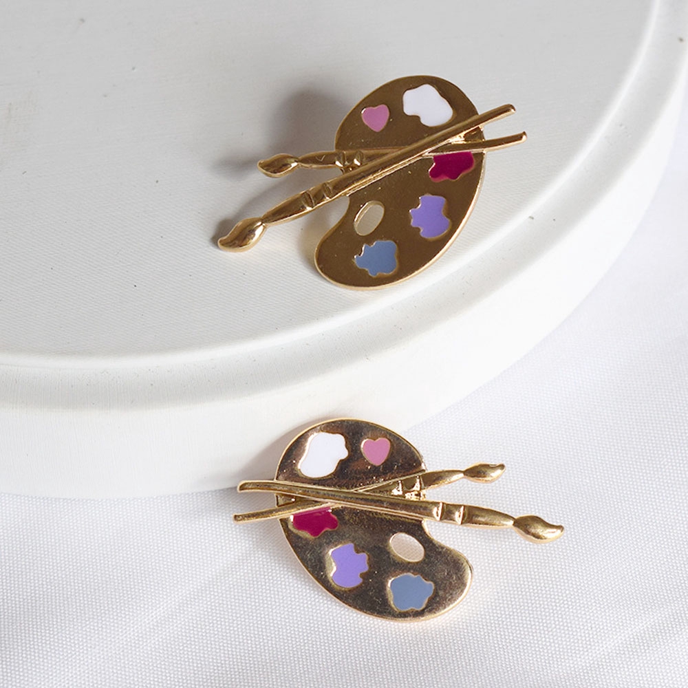 MXGOODS Abstract Palette Tools-Palette Painters Brush Stud Earrings