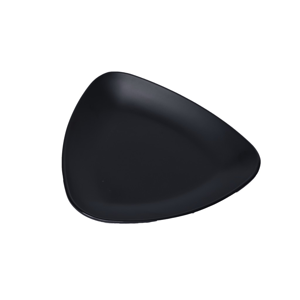 Dĩa Tam Giác Size 22Cm Nhựa Melamine Đen Nhám (Dtg08N)
