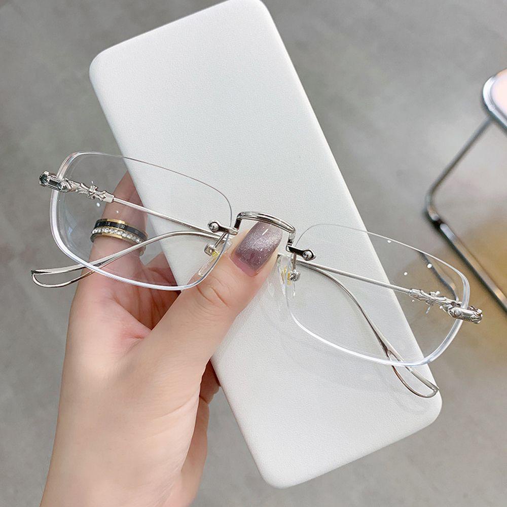 Mắt Kính Chống Ánh Sáng Xanh Gọng Vuông Bằng Kim Loại Thời Trang Hàn Quốc