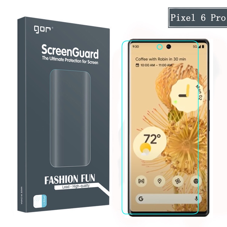 Bộ 3 Miếng Dán Dẻo Gor Google Pixel 6 Pro, Pixel 7 Pro Full Màn Bo Viền Cong, Dán Dẻo 3D Trong Suốt Vuốt Mượt - Hãng Gor