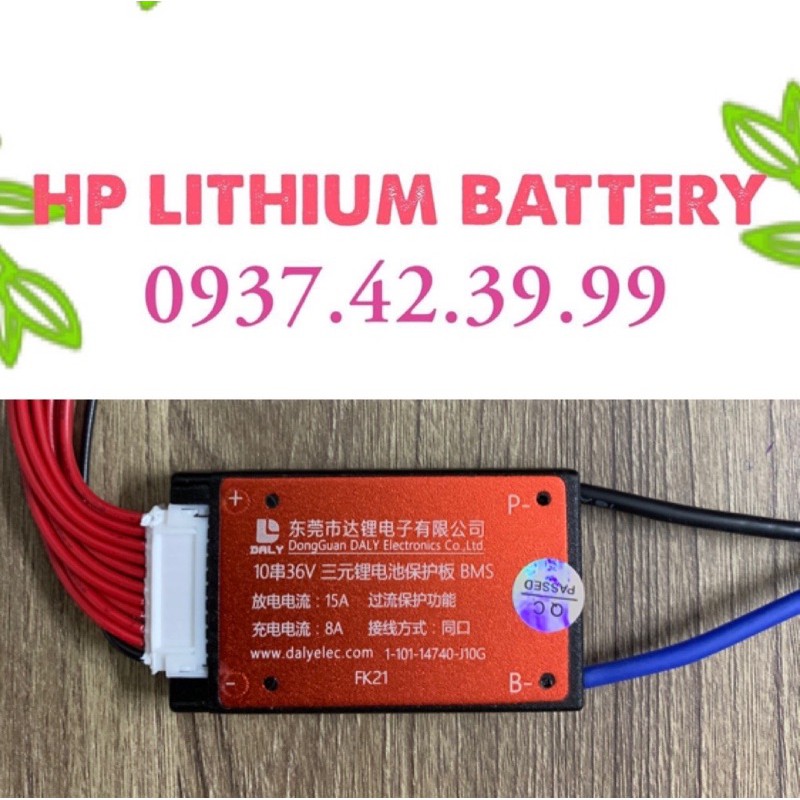 Mạch bảo vệ pin Lion 3.7V DALY 10S 36V 15A chính hãng