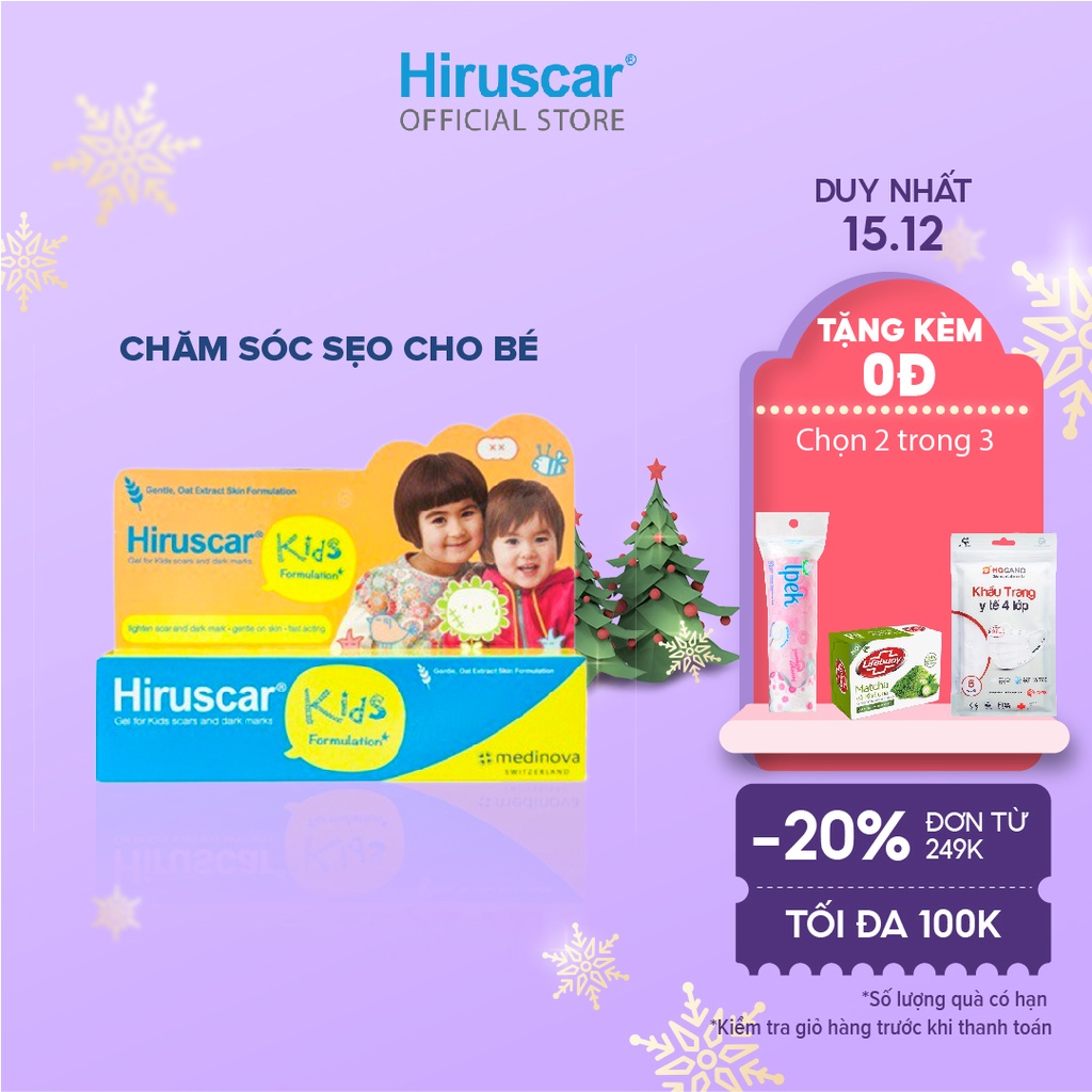 [Mã COSHIRU305 - 8% đơn 150K] Gel cải thiện sẹo và vết thâm ngứa trẻ em Hiruscar Kids 10g