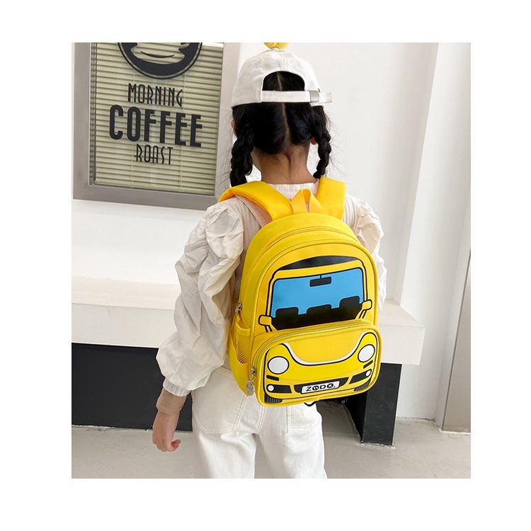 Balo cho bé trai bé gái, balo đi học mẫu giáo mầm non hình ô tô xinh xắn chất liệu cao cấp siêu nhẹ E1054