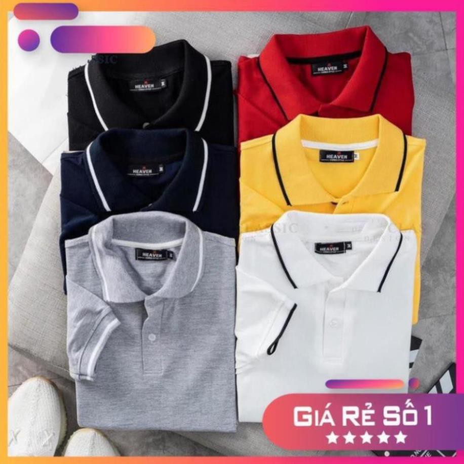 Áo Phông Nam Nữ Polo Có Cổ Siêu Đẹp - Áo Polo Nam Nữ Unisex Aristino - Phối viên đẹp, vải mềm, co giãn, mặc siêu mát .