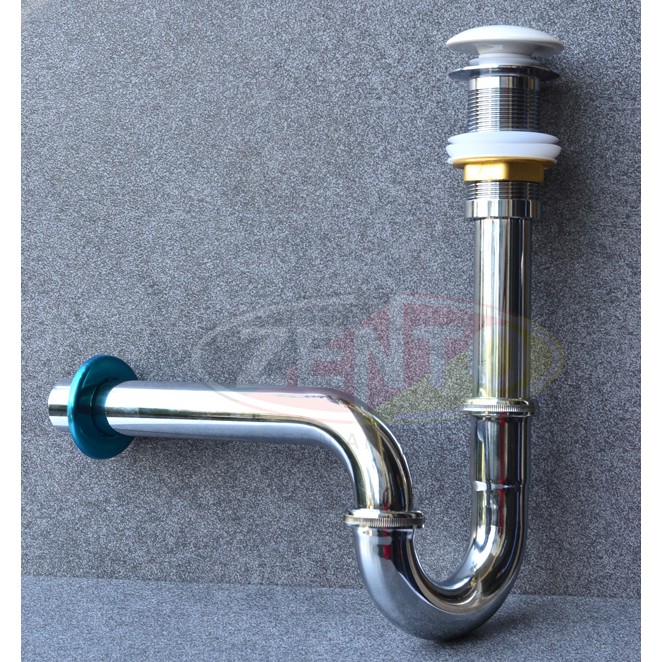 Bộ xi phông lavabo kín xả nhấn sứ ZXP011-2