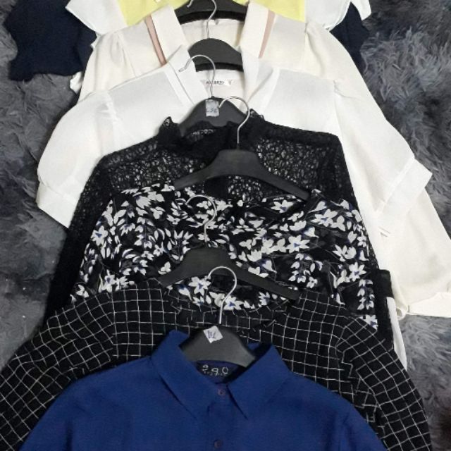 Combo áo sơ mi, áo kiểu chất liệu voan hàn siêu đẹp live tream