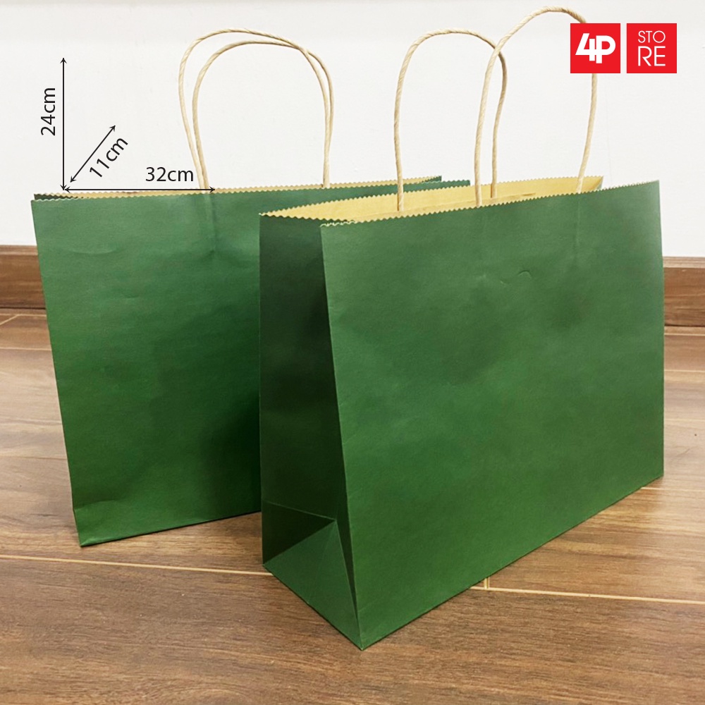 TÚI GIẤY KRAFT ĐỰNG QUÀ XANH LÁ ĐẬM 5 SIZE