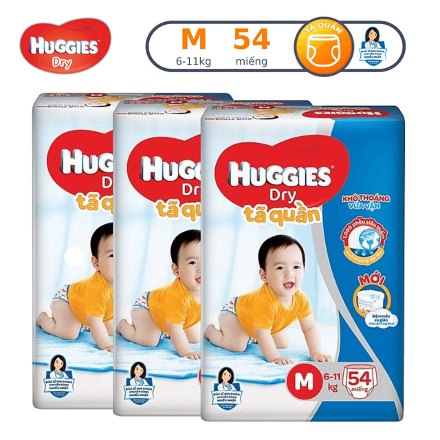 Bộ 3 tã quần Huggies Pants Big Jumbo M54/L48/XL42/XXL38