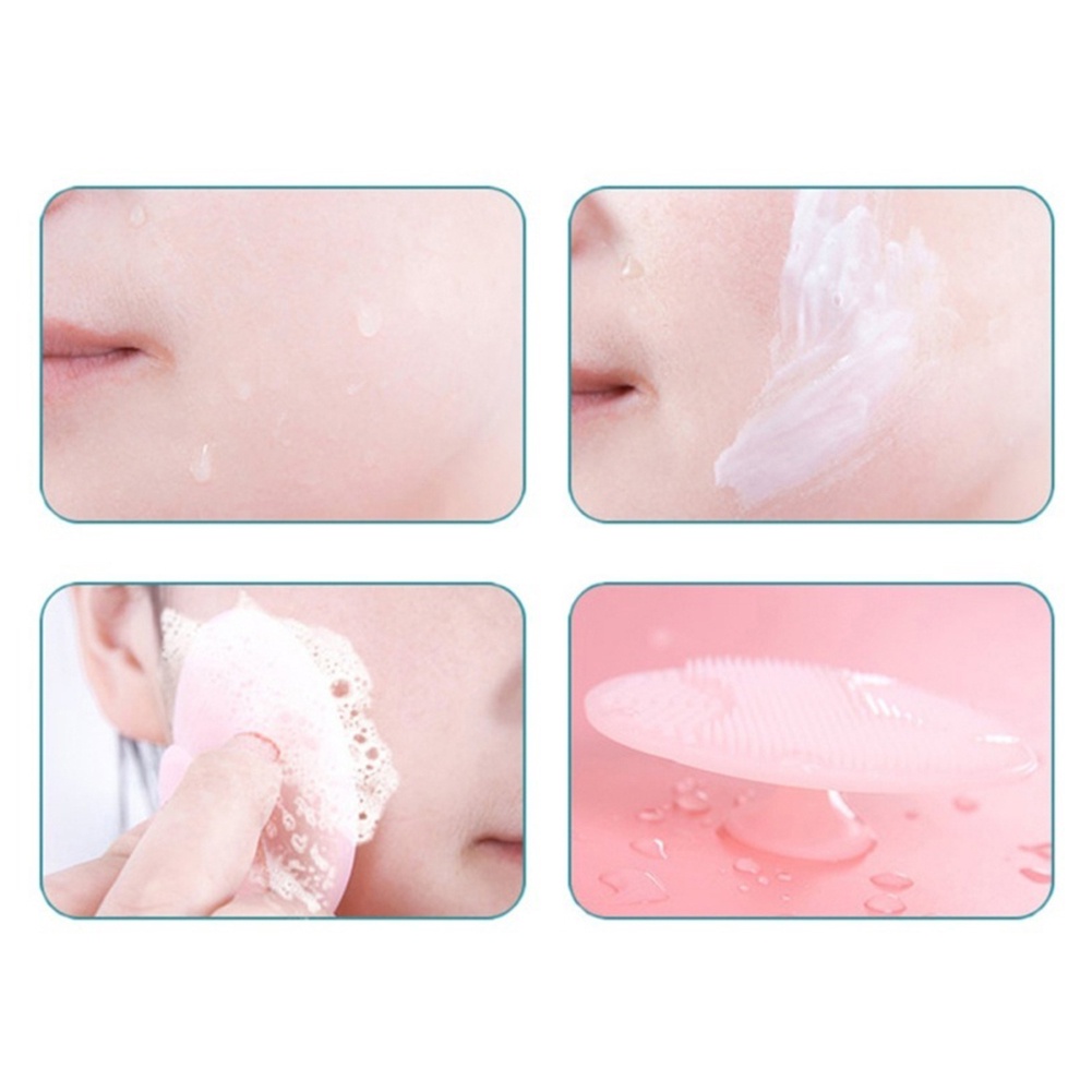 [Hàng mới về] 2 Bàn chải silicon mềm rửa mặt loại bỏ mụn đầu đen hiệu quả