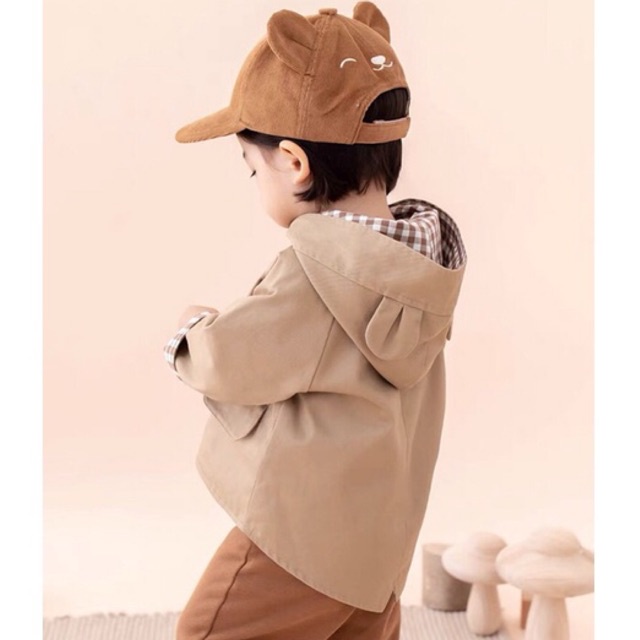 Áo khoác 2 lớp Gấu/Caro Hàn Quốc siêu xinh cho bé gái bé trai size 80-130