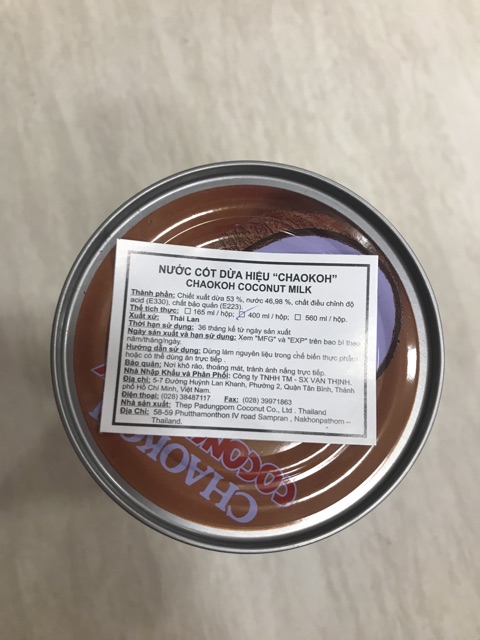 CHAOKOH Nước Cốt Dừa 400ml