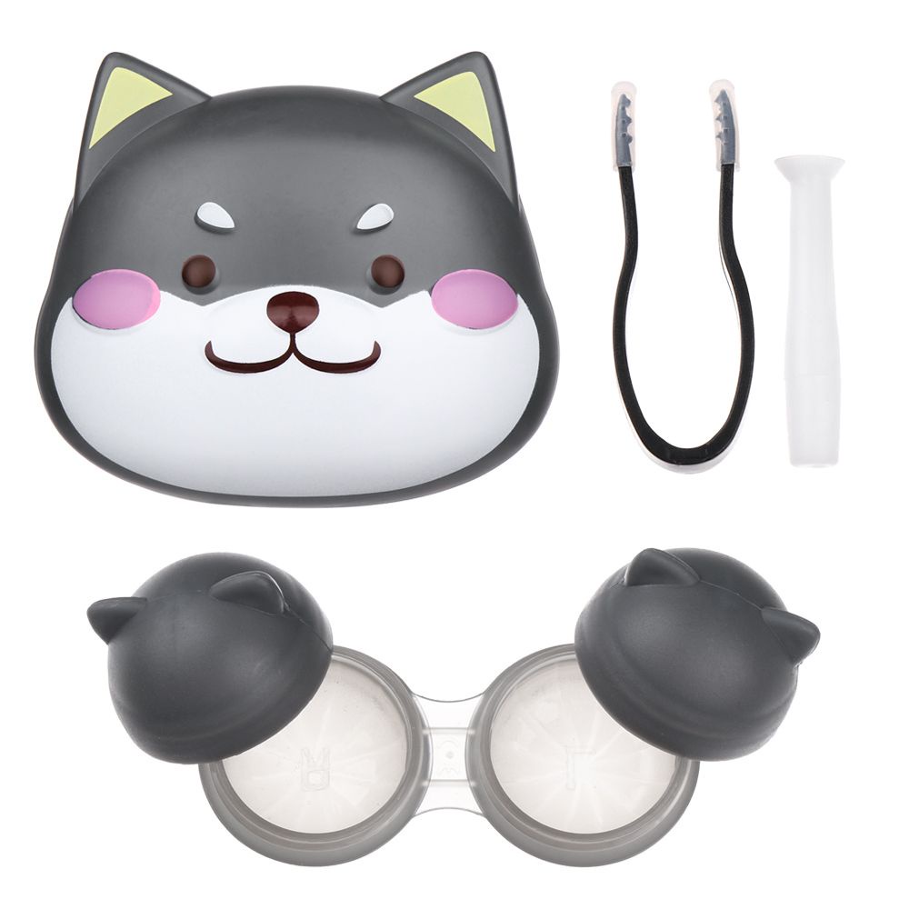 Hộp đựng kính áp tròng hình chó Shiba dễ thương