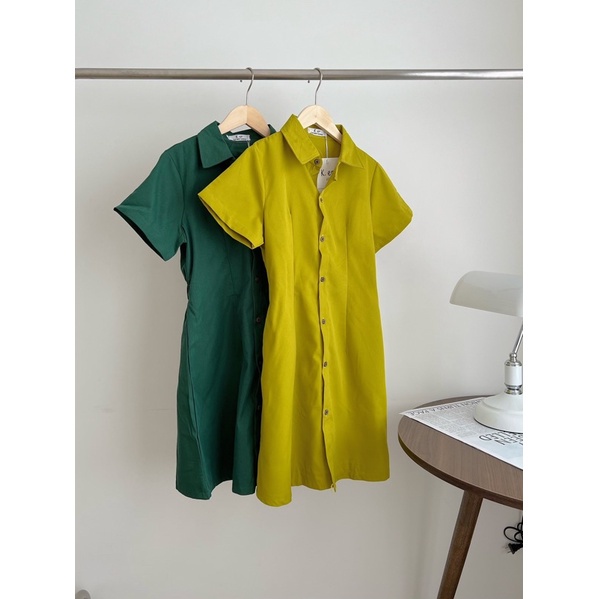 Váy kaki 2 da cúc dọc 4 màu