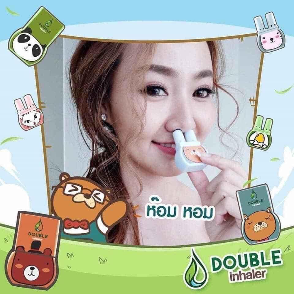 Ống hít thông mũi Double inhaler Thái, ống hít thảo dược, nghẹt mũi, nhức đầu