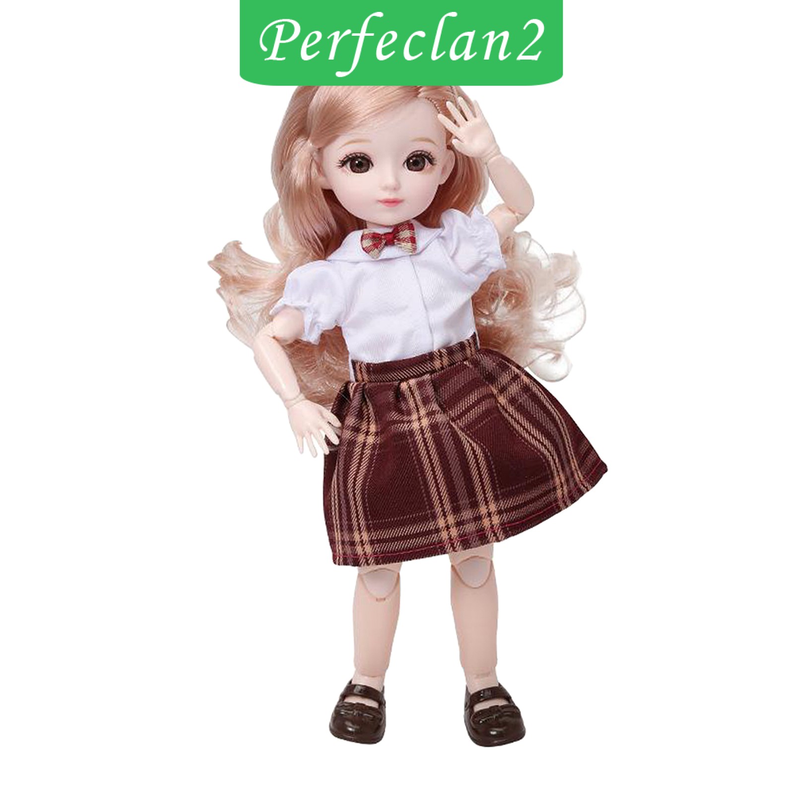 Bộ 2 Búp Bê 12 Inch Bjd 1 / 6 30cm Kèm Tóc Giả Màu Vàng Đồng Cho Bé Gái