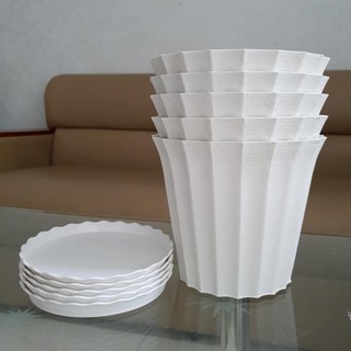Chậu nhựa tròn khía lớn