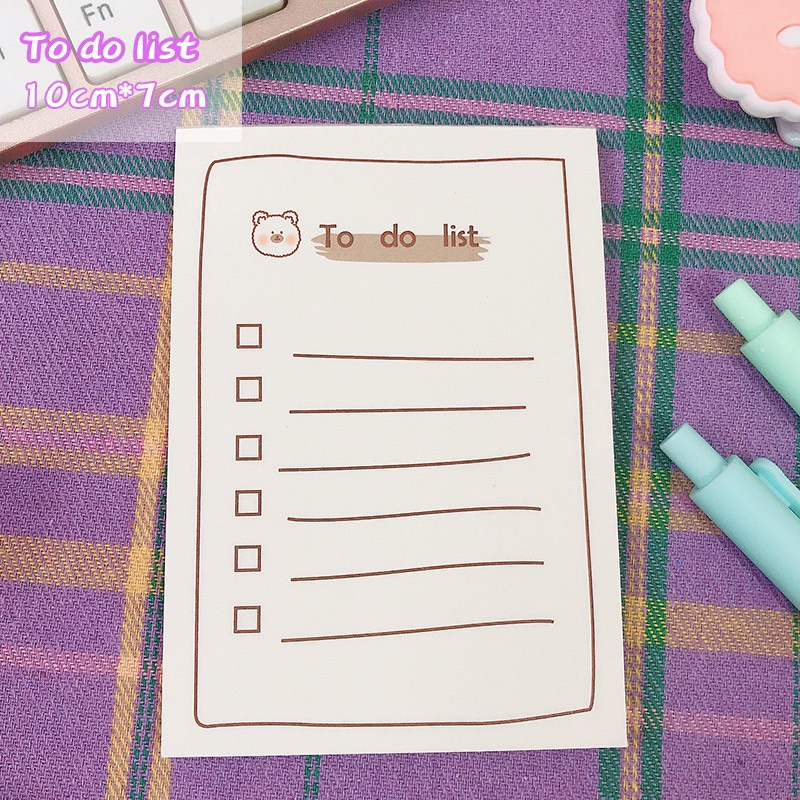 Giấy Ghi Nhớ Note Pad Gấu Nâu Dễ Thương Cute Sồi House