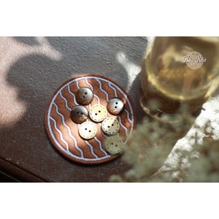 KHUY GỖ DỪA CÓ VIỀN HANDMADE 15mm ( 10 chiếc )