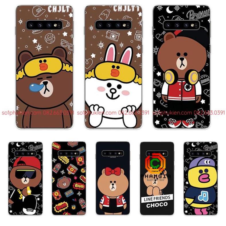 Ốp Lưng in hình đẹp Samsung Galaxy S9 S9+ S10 S10+ Plus S10e Lite TPU mềm Case gấu nâu Two