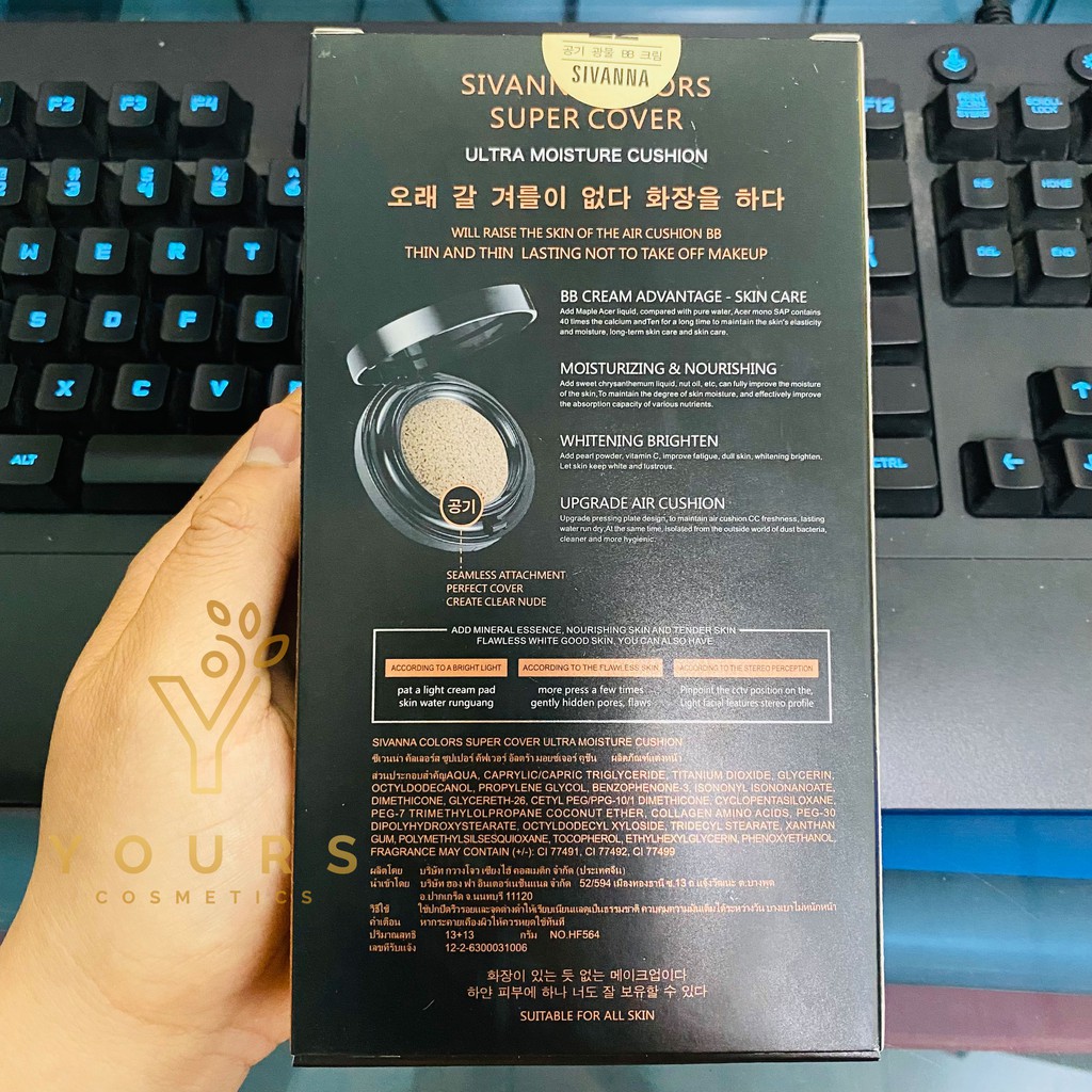 [Auth Thái] Phấn Nước Kiềm Dầu Sivanna Colors Ultra Moisture Cushion HF564 Tone Tự Nhiên - Phấn Nước Dưỡng Ẩm Sivanna | BigBuy360 - bigbuy360.vn