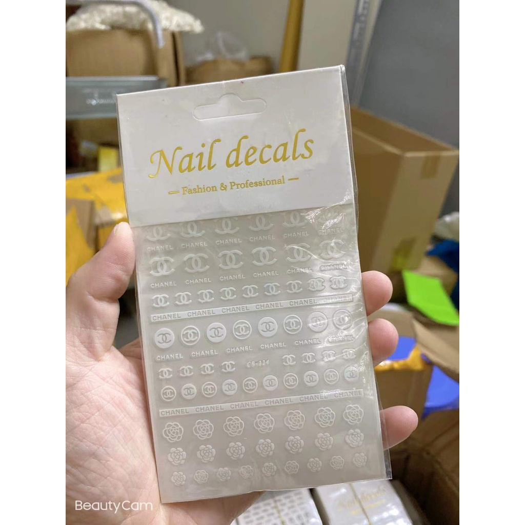 Sticker thương hiệu trang trí nail