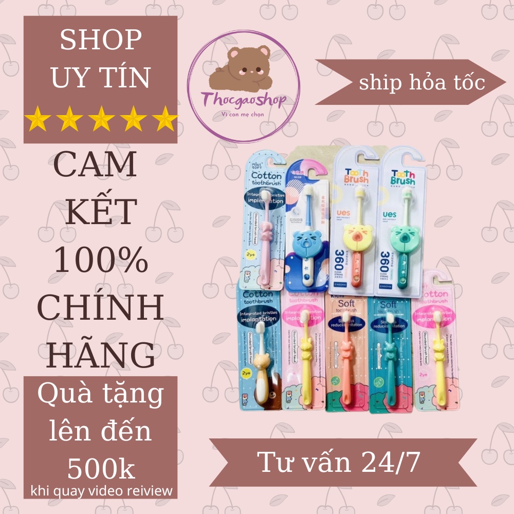 Bàn chải lông mềm và bàn chải chữ U Kichilachi cho bé từ 1 tuổi