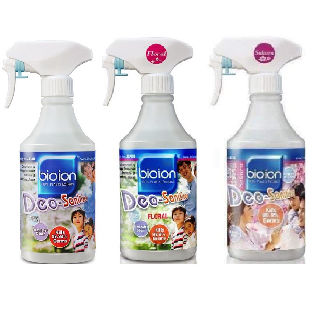 Xịt Khử Mùi Diệt Khuẩn, Tiệt Trùng Bioion Deo-Sanitizer 500ml