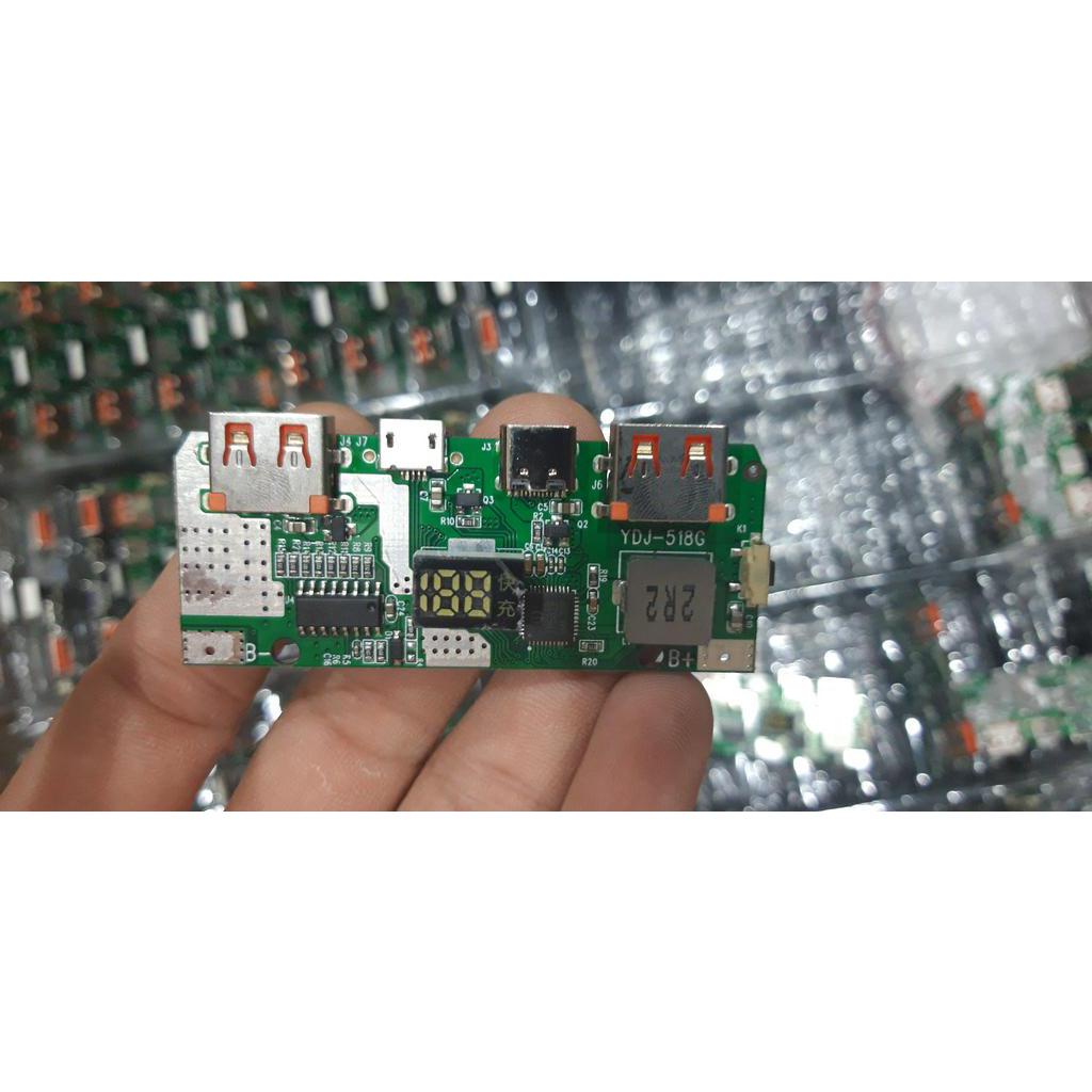 Mạch sạc pin 18650 hỗ trợ sạc nhanh QC3.0 +PD 3 đầu vào typec micro usb