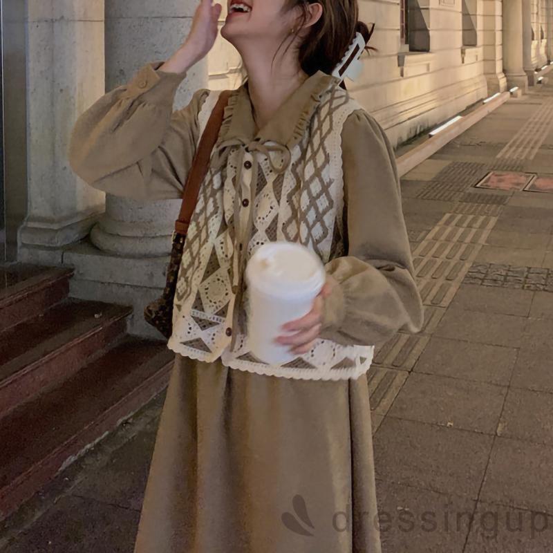 Áo dệt kim không tay cổ chữ V họa tiết hình thoi màu đen / mơ / lam kiểu xuân thu cho nữ