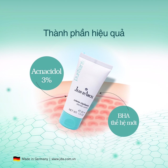 [CHÍNH HÃNG] Kem làm giảm mụn nhanh Jean D'arcel_Blemish Control 30ml