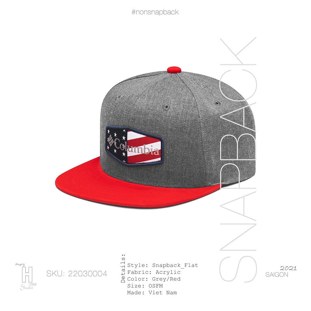 Mũ Snapback nam xám/đỏ
