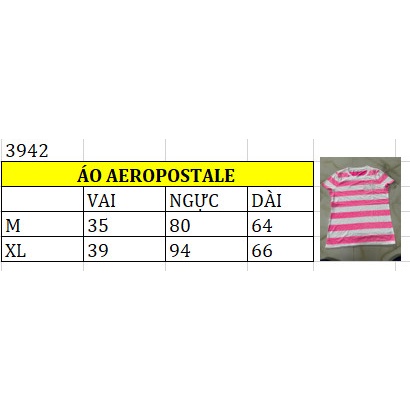Áo AEROPOSTALE Hồng Sọc Ngang - 3942