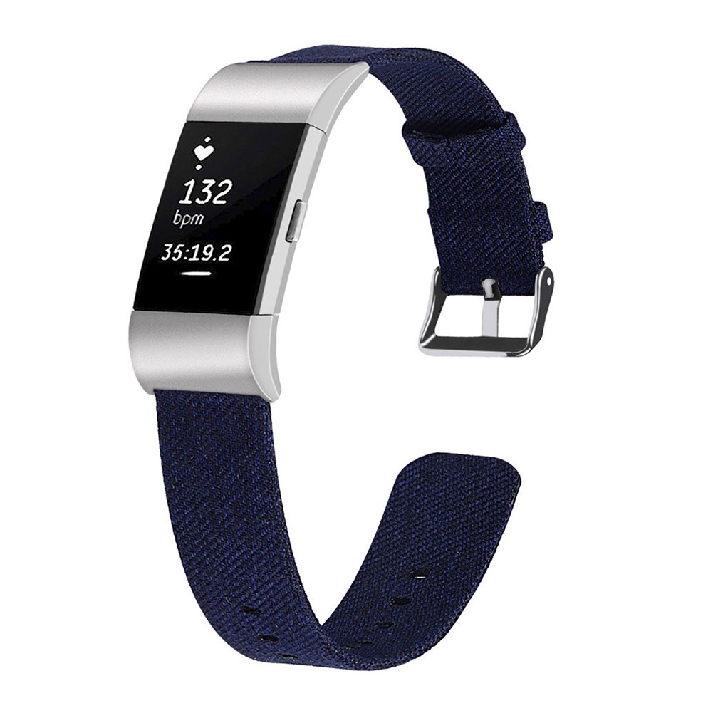 Dây đeo nylon canvas thay thế cho đồng hồ thông minh đeo tay Fitbit Charge 2 phong cách thể thao