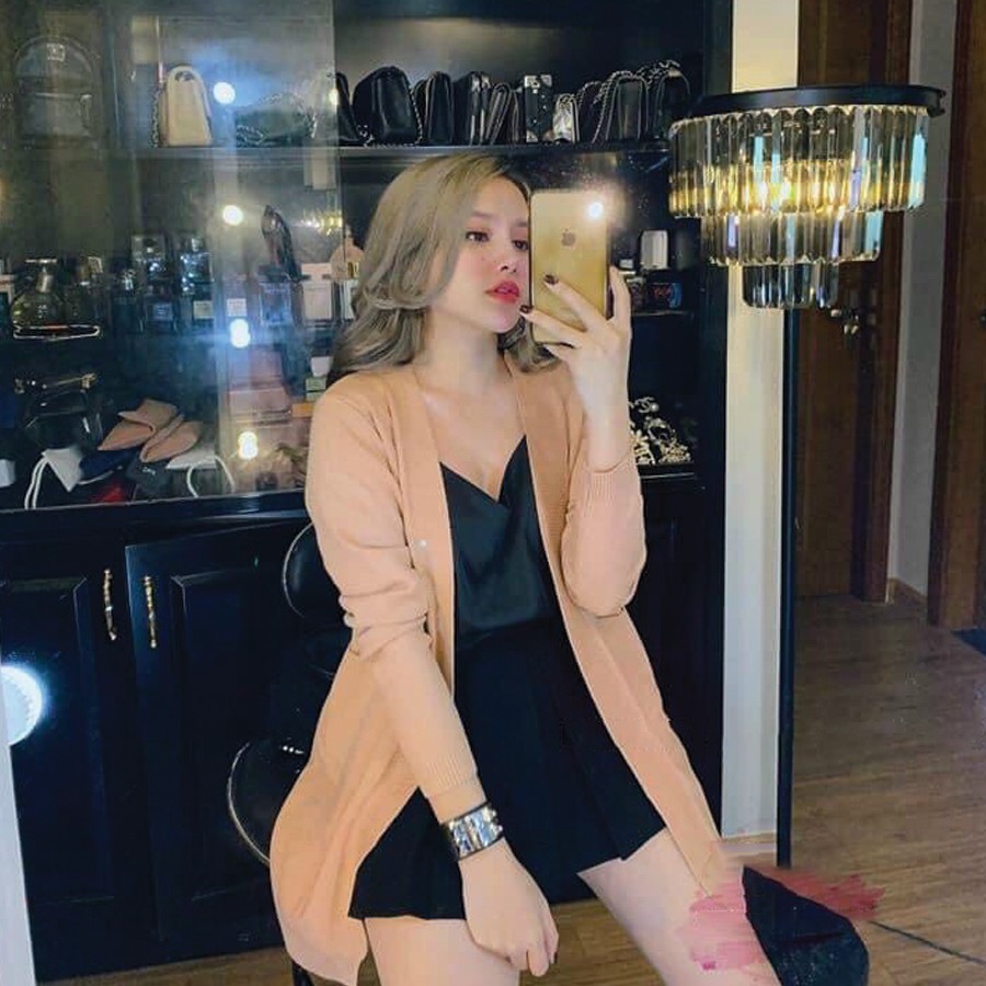 Áo Khoác Nữ Cardigan Len Dáng Dài TEMA - Áo Khoác Len Túi Phong Cách Hàn Quốc | BigBuy360 - bigbuy360.vn